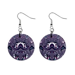 Fractal Art Artwork Design Mini Button Earrings by Simbadda