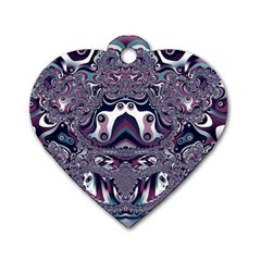 Fractal Art Artwork Design Dog Tag Heart (one Side) by Simbadda