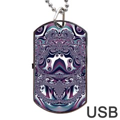 Fractal Art Artwork Design Dog Tag Usb Flash (two Sides) by Simbadda