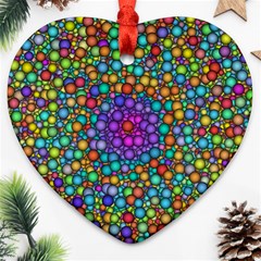 Points Mandala Kaleidoscope Ornament (heart) by Simbadda