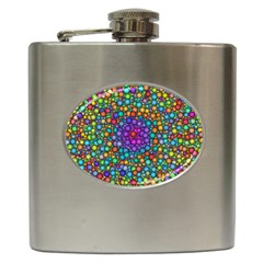 Points Mandala Kaleidoscope Hip Flask (6 Oz) by Simbadda