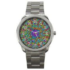 Points Mandala Kaleidoscope Sport Metal Watch by Simbadda