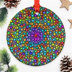 Points Mandala Kaleidoscope Round Ornament (two Sides) by Simbadda