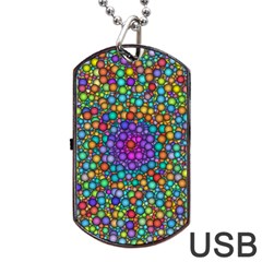 Points Mandala Kaleidoscope Dog Tag Usb Flash (two Sides) by Simbadda