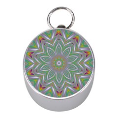 Abstract Art Colorful Texture Mini Silver Compasses by Simbadda