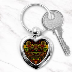 Fractal Art Artwork Design Key Chains (heart)  by Simbadda