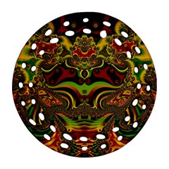 Fractal Art Artwork Design Ornament (round Filigree) by Simbadda