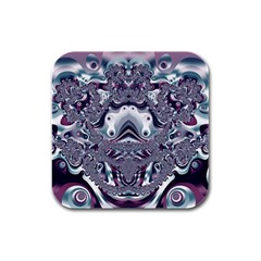 Pattern Fractal Art Artwork Design Rubber Square Coaster (4 Pack)  by Simbadda