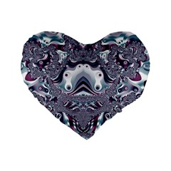 Pattern Fractal Art Artwork Design Standard 16  Premium Heart Shape Cushions by Simbadda