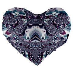 Pattern Fractal Art Artwork Design Large 19  Premium Flano Heart Shape Cushions by Simbadda