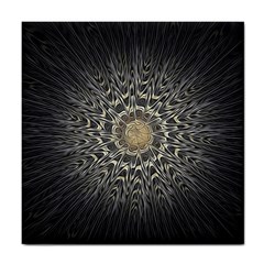 Fractal Mandala Feathers Grey Tile Coasters by Simbadda