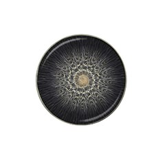 Fractal Mandala Feathers Grey Hat Clip Ball Marker by Simbadda