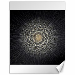 Fractal Mandala Feathers Grey Canvas 12  X 16  by Simbadda