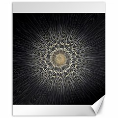 Fractal Mandala Feathers Grey Canvas 16  X 20  by Simbadda