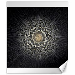 Fractal Mandala Feathers Grey Canvas 20  X 24  by Simbadda