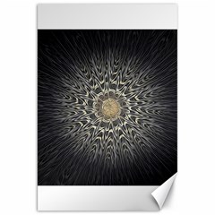 Fractal Mandala Feathers Grey Canvas 20  X 30  by Simbadda