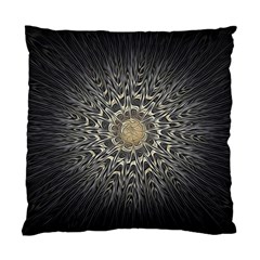 Fractal Mandala Feathers Grey Standard Cushion Case (two Sides) by Simbadda