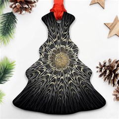 Fractal Mandala Feathers Grey Ornament (christmas Tree) 