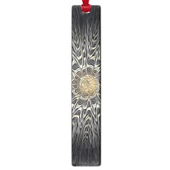 Fractal Mandala Feathers Grey Large Book Marks by Simbadda