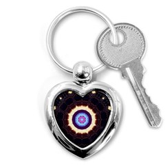 Mandala Art Design Pattern Key Chains (heart)  by Simbadda