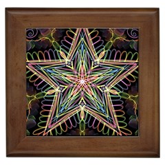 Star Mandala Pattern Design Doodle Framed Tiles by Simbadda