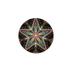 Star Mandala Pattern Design Doodle Golf Ball Marker by Simbadda