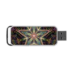 Star Mandala Pattern Design Doodle Portable Usb Flash (two Sides) by Simbadda