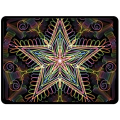 Star Mandala Pattern Design Doodle Double Sided Fleece Blanket (large)  by Simbadda