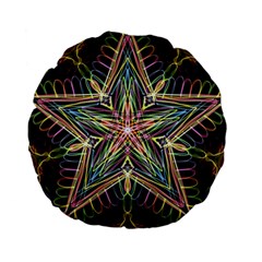 Star Mandala Pattern Design Doodle Standard 15  Premium Flano Round Cushions by Simbadda