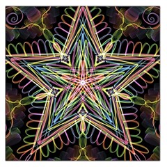 Star Mandala Pattern Design Doodle Large Satin Scarf (square) by Simbadda