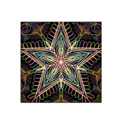 Star Mandala Pattern Design Doodle Satin Bandana Scarf by Simbadda