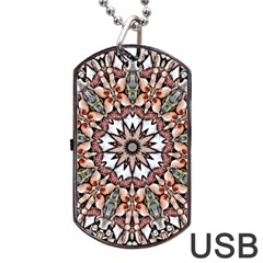 Abstract Art Texture Mandala Dog Tag Usb Flash (two Sides) by Simbadda