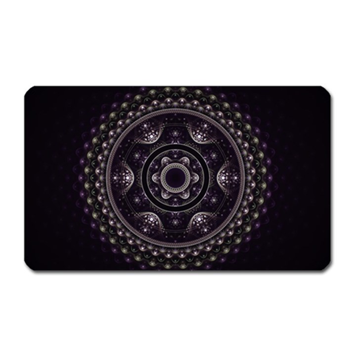 Fractal Mandala Circles Purple Magnet (Rectangular)