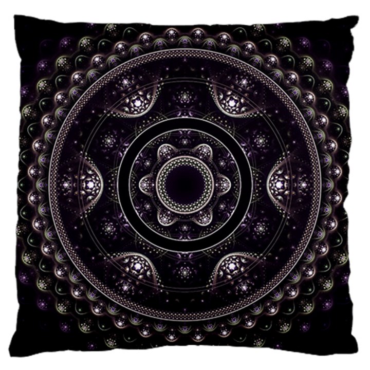 Fractal Mandala Circles Purple Large Cushion Case (One Side)