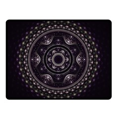 Fractal Mandala Circles Purple Double Sided Fleece Blanket (Small) 