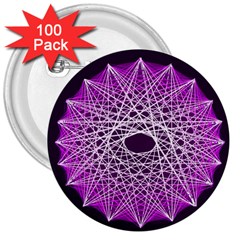 Mandala Mallow Circle Abstract 3  Buttons (100 Pack)  by Simbadda