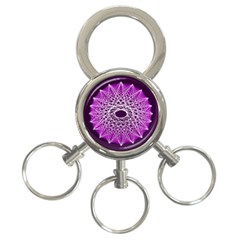 Mandala Mallow Circle Abstract 3-ring Key Chains by Simbadda