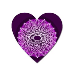 Mandala Mallow Circle Abstract Heart Magnet by Simbadda