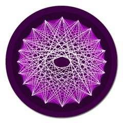 Mandala Mallow Circle Abstract Magnet 5  (round) by Simbadda