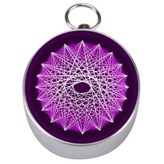 Mandala Mallow Circle Abstract Silver Compasses by Simbadda