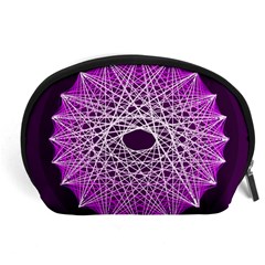 Mandala Mallow Circle Abstract Accessory Pouch (large) by Simbadda