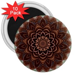 Abstract Art Texture Mandala 3  Magnets (10 Pack)  by Simbadda