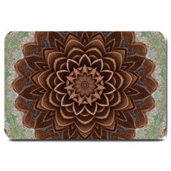 Abstract Art Texture Mandala Large Doormat  by Simbadda