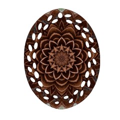 Abstract Art Texture Mandala Oval Filigree Ornament (two Sides)