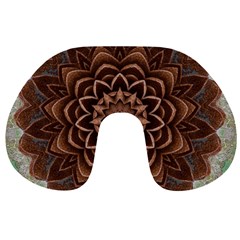 Abstract Art Texture Mandala Travel Neck Pillows by Simbadda