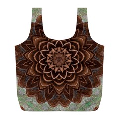 Abstract Art Texture Mandala Full Print Recycle Bag (l) by Simbadda