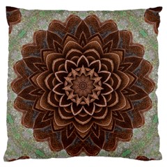 Abstract Art Texture Mandala Large Flano Cushion Case (one Side) by Simbadda