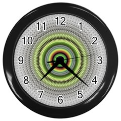 Fractal Mandala White Background Wall Clock (black) by Simbadda