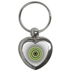 Fractal Mandala White Background Key Chains (heart)  by Simbadda