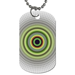 Fractal Mandala White Background Dog Tag (one Side) by Simbadda